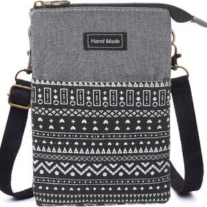 Small Crossbody Bag Women Canvas Phone Purse Adjustable Shoulder Handbag